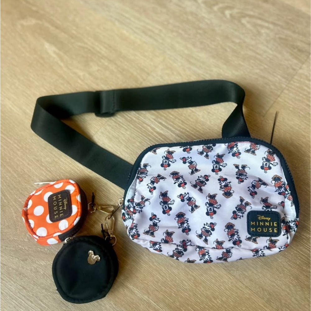 Disney Minnie Mouse Belt Bag Set - Black, White, Orange